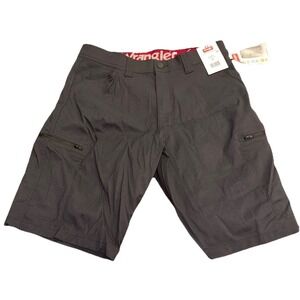 Wrangler Outdoor Shorts Mens 30 Black Cargo Utility Flex Waist Moisture Wick NWT